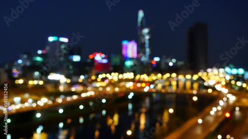 Blurred abstract background lights, beautiful cityscape photo