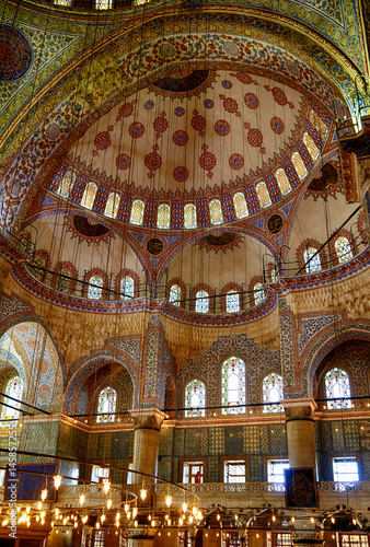 Interior of Sultan Ahmed Mosque  (Blue Mosque), Istanbul.
