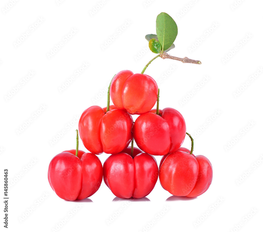 Obraz premium Barbados cherry, Malpighia emarginata, from central of Thailand