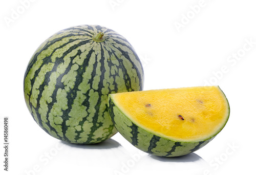 yellow watermelon isolated on white background