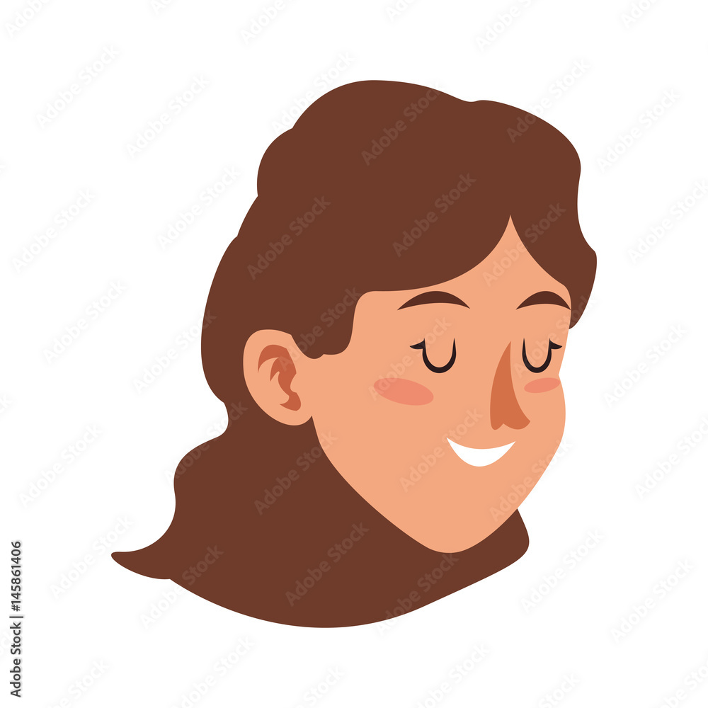 character face woman young close eyes vector illustration character face woman young close eyes vector illustration