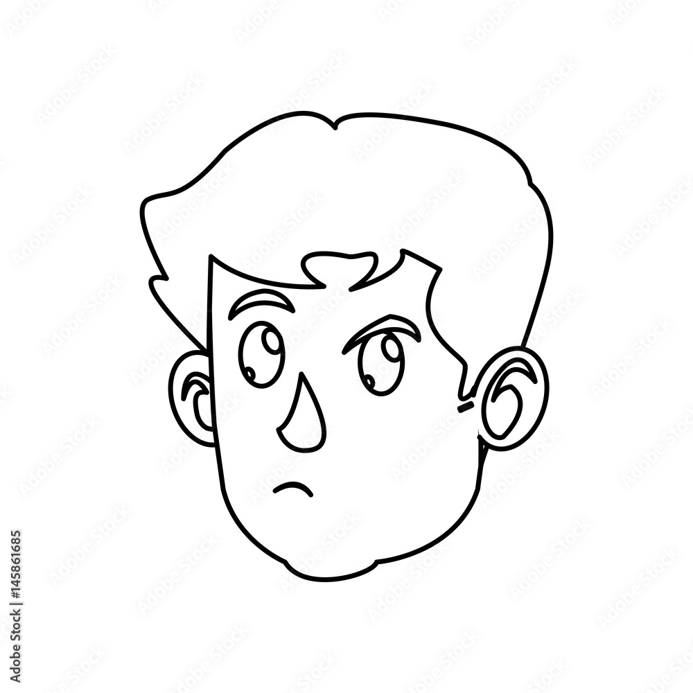 character face head boy kid outline vector illustration character face head boy kid outline vector illustration