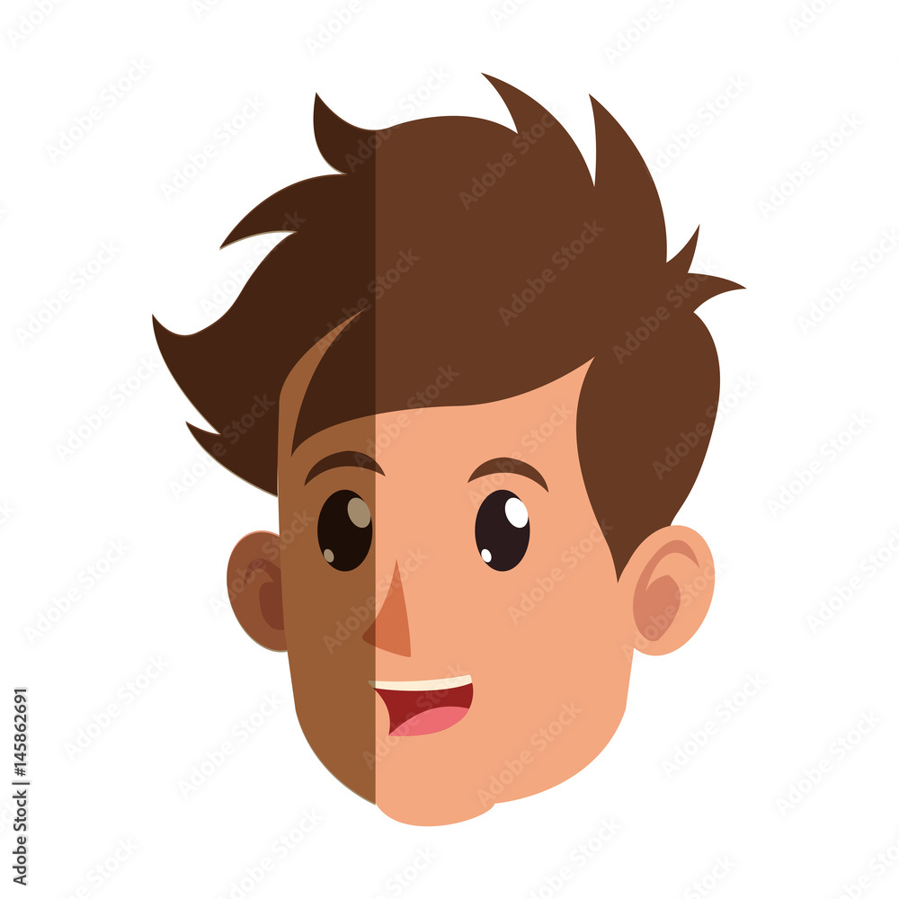 character face head boy smiling vector illustration character face head boy smiling vector illustration