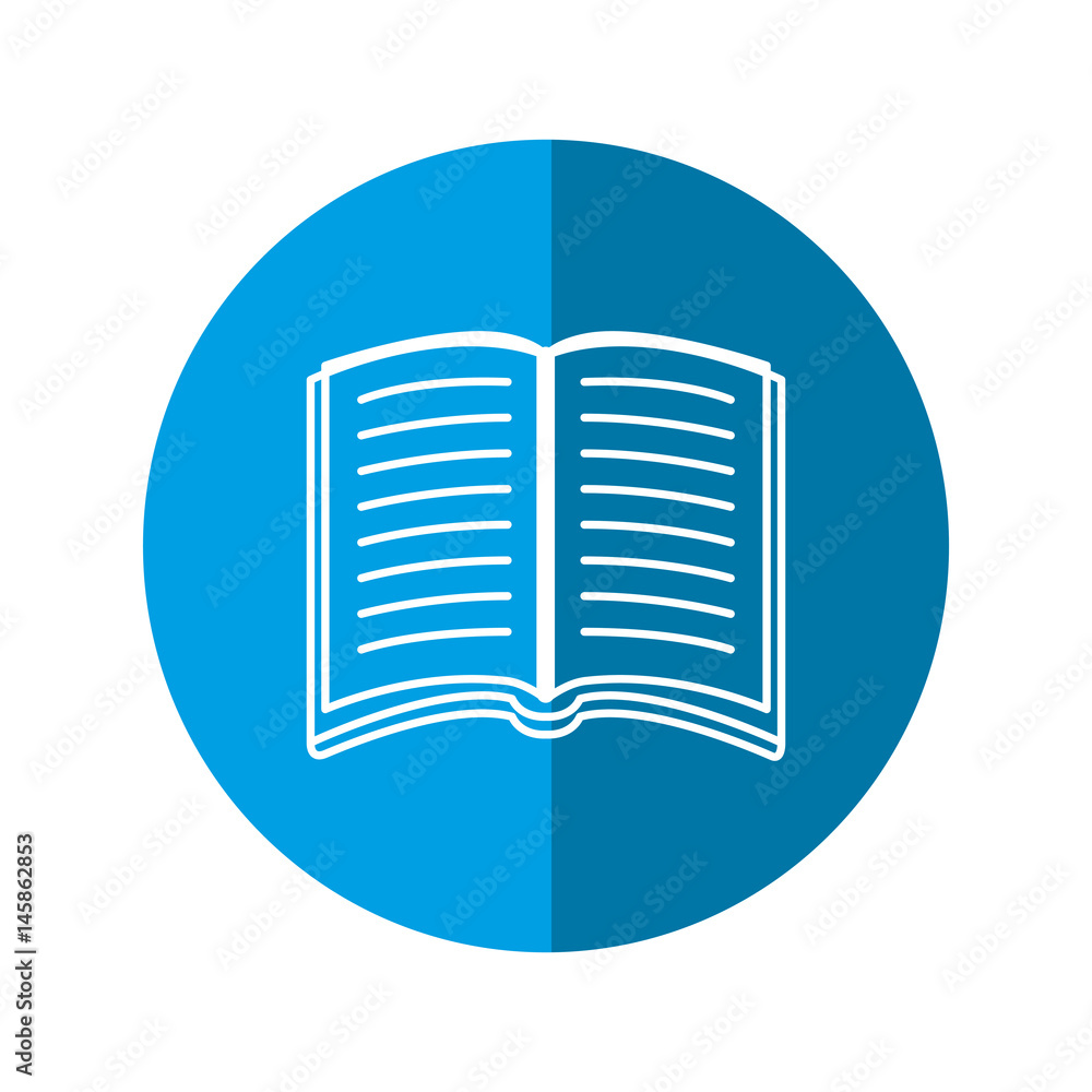 academic book icon over blue circle and white background. vector illustration academic book icon over blue circle and white background. vector illustration