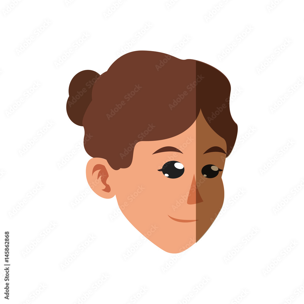 character face woman brunette design vector illustration