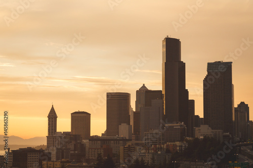 Downtown City Skyline of Seattle, WA