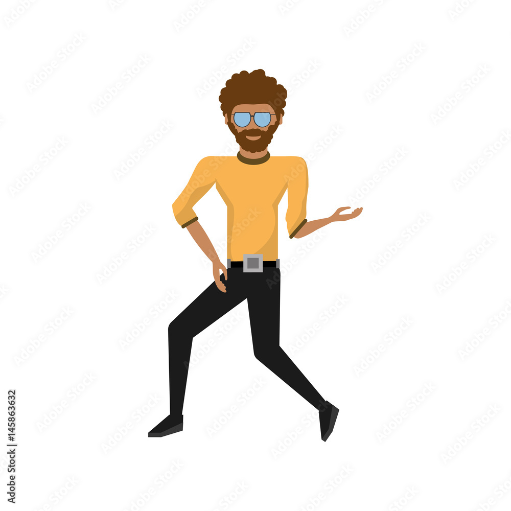 Man celebrating cartoon icon vector illustration graphic design Man celebrating cartoon icon vector illustration graphic design