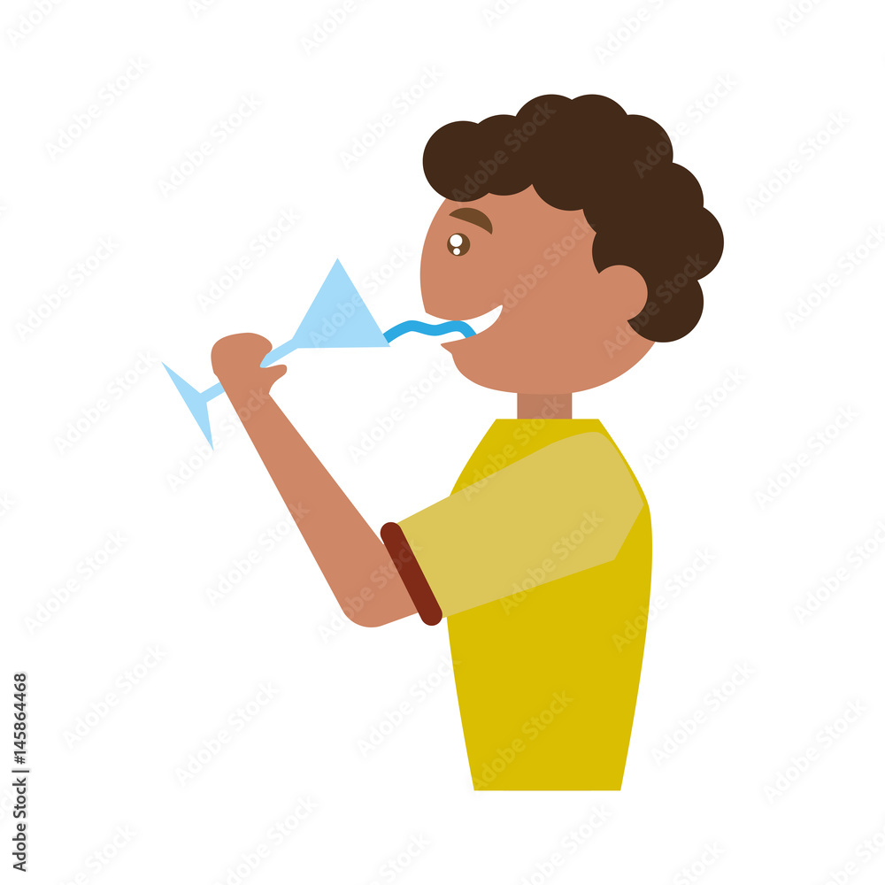 Man celebrating cartoon icon vector illustration graphic design Man celebrating cartoon icon vector illustration graphic design