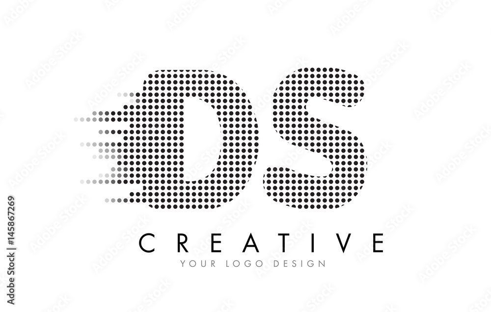 DS D S Letter Logo with Black Dots and Trails. DS D S Letter Logo with Black Dots and Trails.
