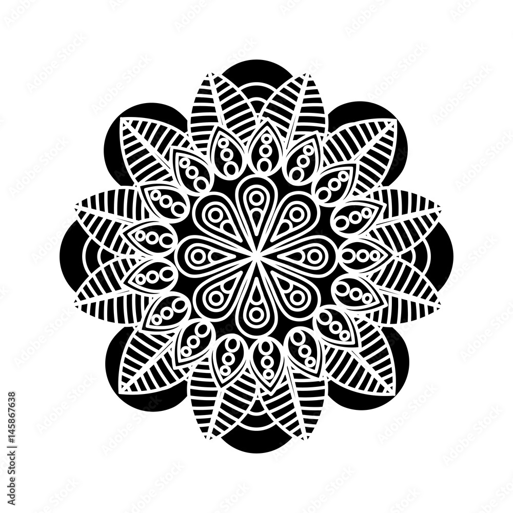 floral mandala icon over white background. vector illustration floral mandala icon over white background. vector illustration