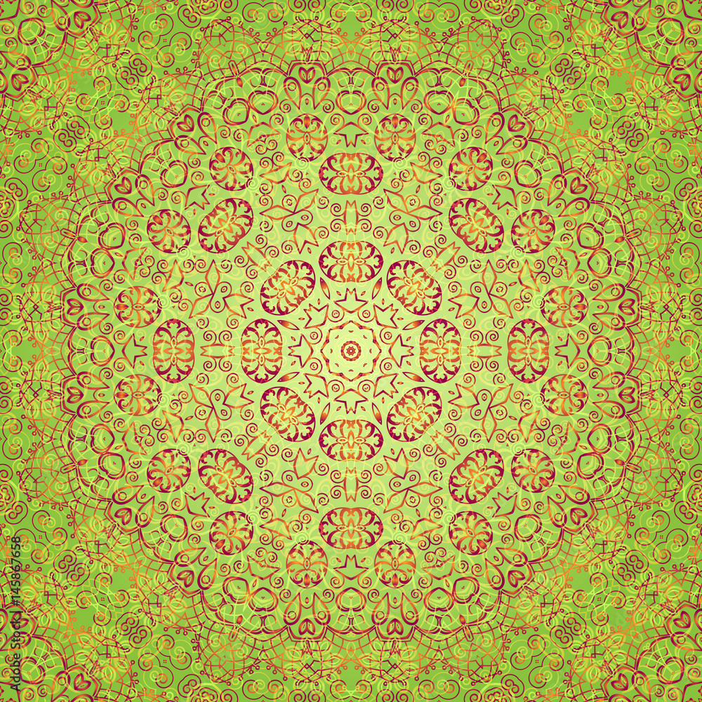 Seamless Background with Abstract Colorful Tile Pattern. Eps10, Contains Transparencies. Vector