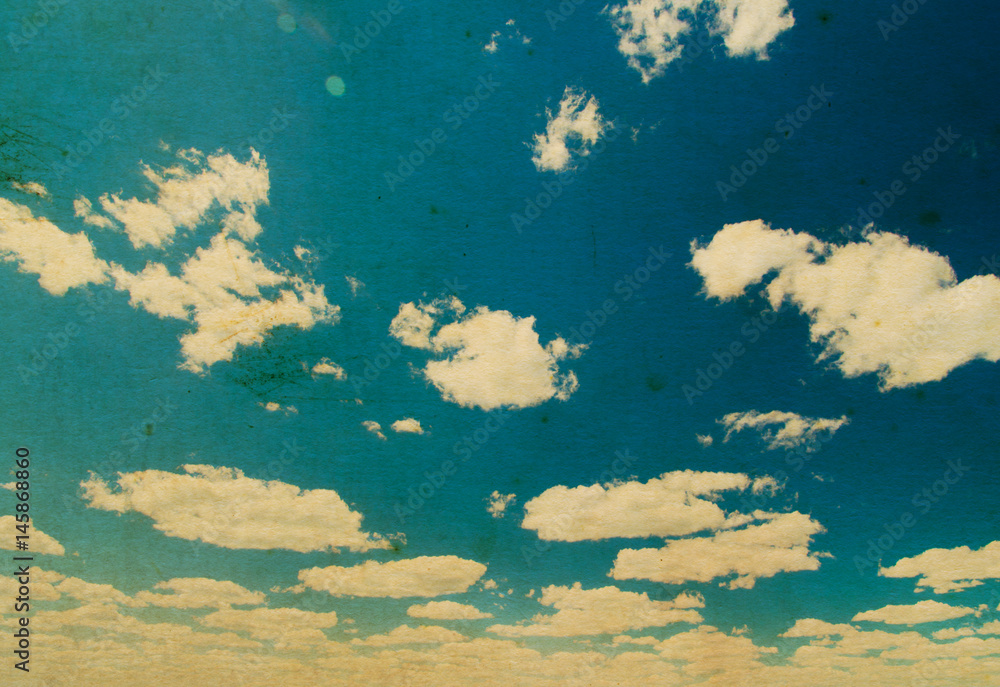 Retro sky and clouds background.