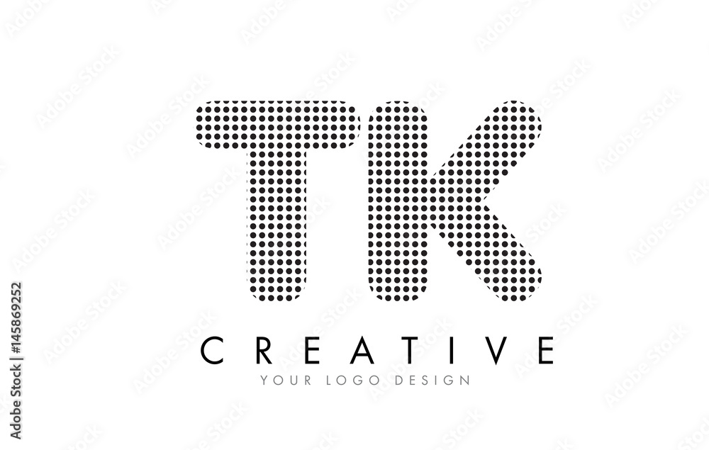 TK T K Letter Logo with Black Dots and Trails. TK T K Letter Logo with Black Dots and Trails.