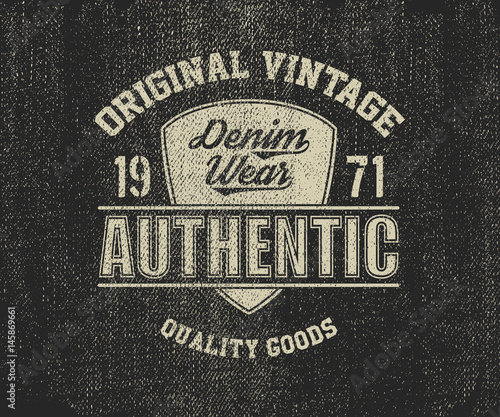 Original vintage Denim print for t-shirt.