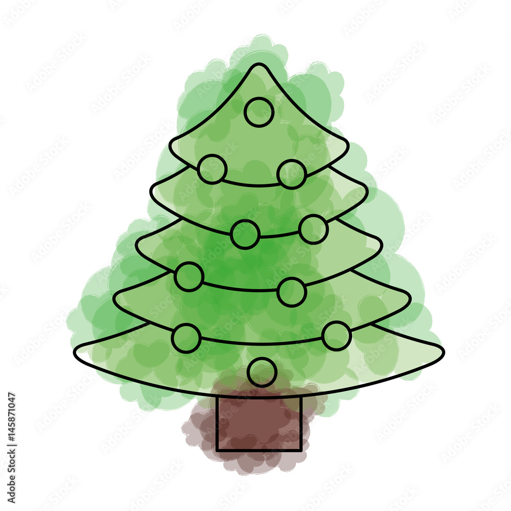merry christmas pine tree vector illustration design