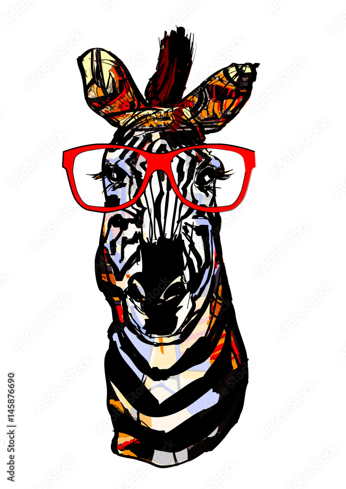 Zebra with sunglasses