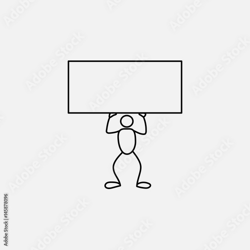 Cartoon icon of sketch stick business figure in cute miniature scenes.