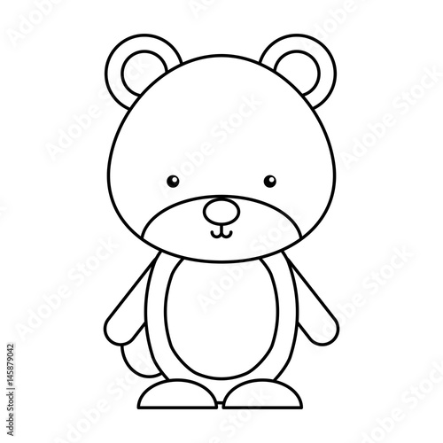 cute bear woodland icon vector illustration design