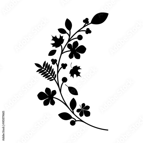 woodland floral decorative icon vector illustration design