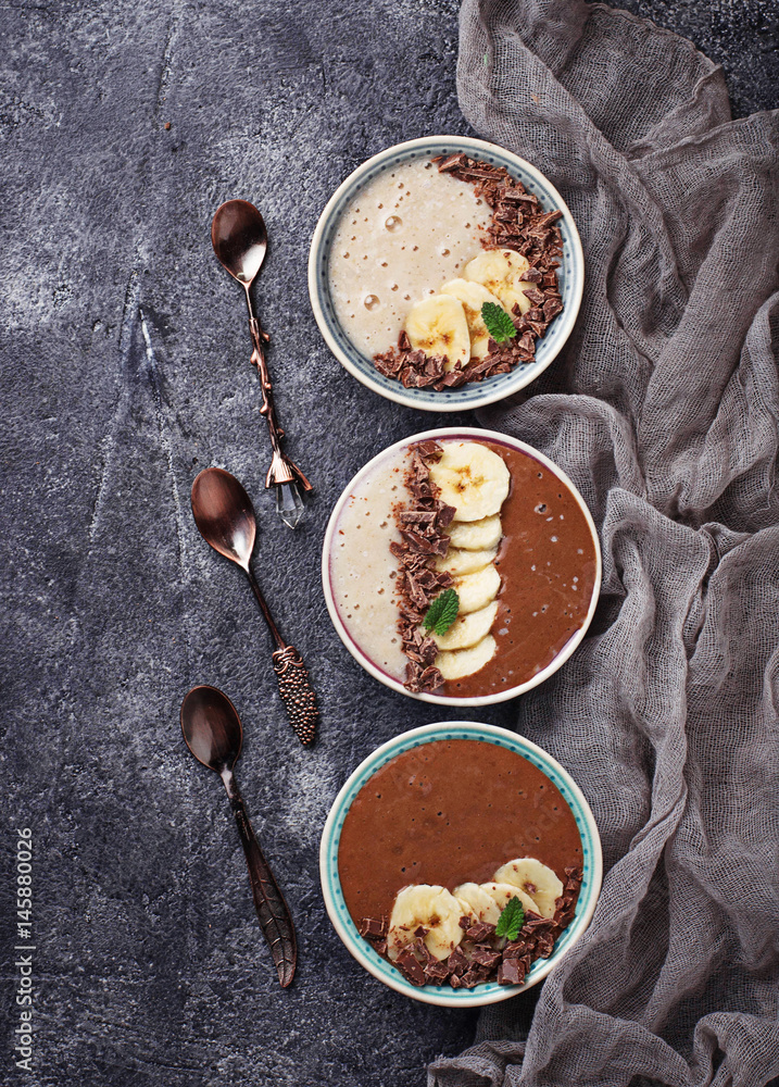 Banana and chocolate smoothie bowl Banana and chocolate smoothie bowl