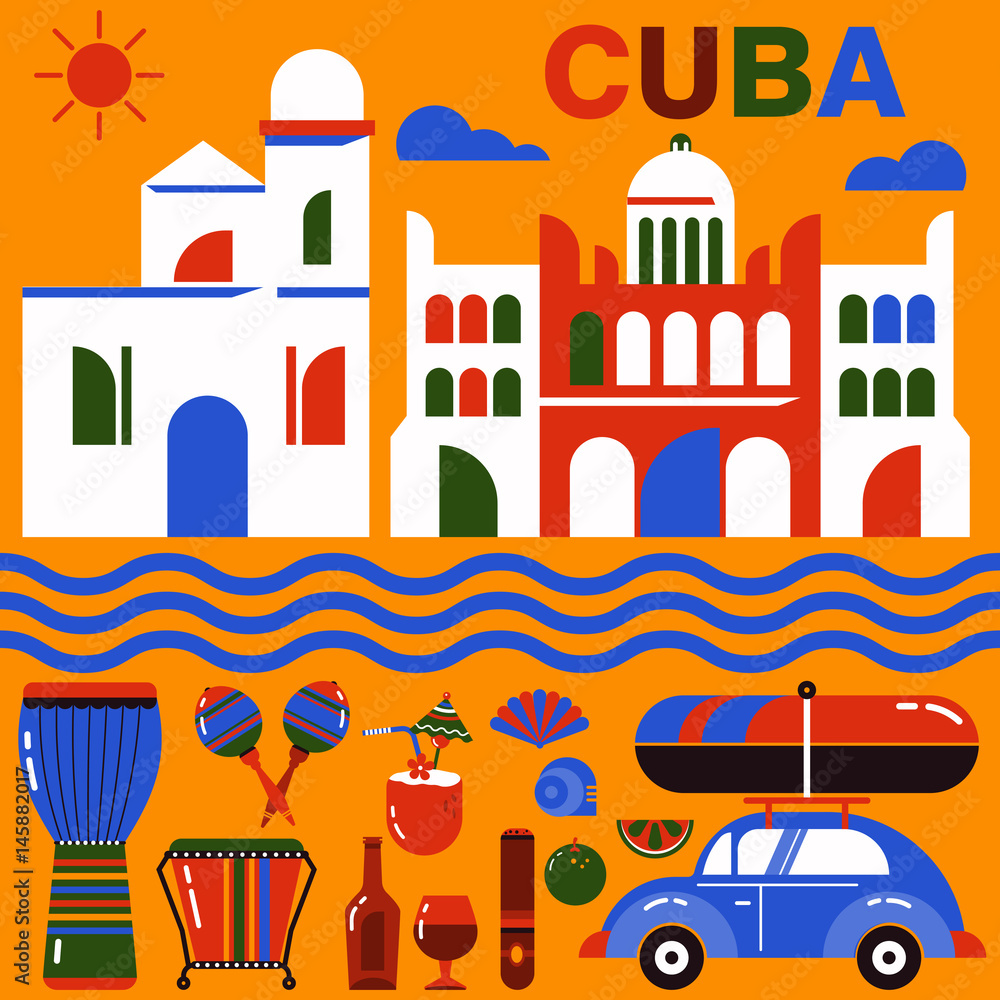 Cuba Havana illustration vector