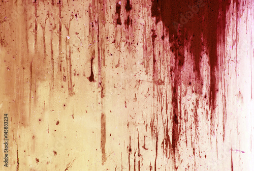 Halloween background. Blood on metal wall background photo