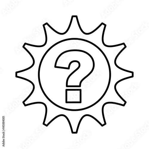 gear machine with question isolated icon vector illustration design