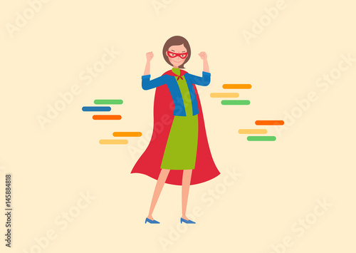 The superwoman raised both hands.