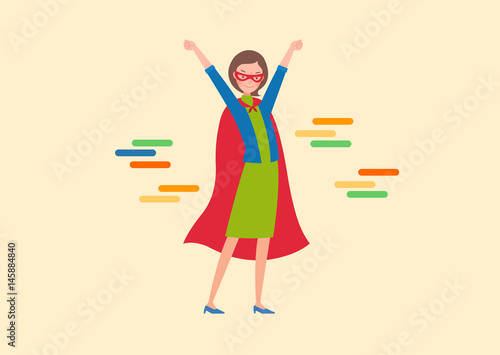 The superwoman raised both hands.