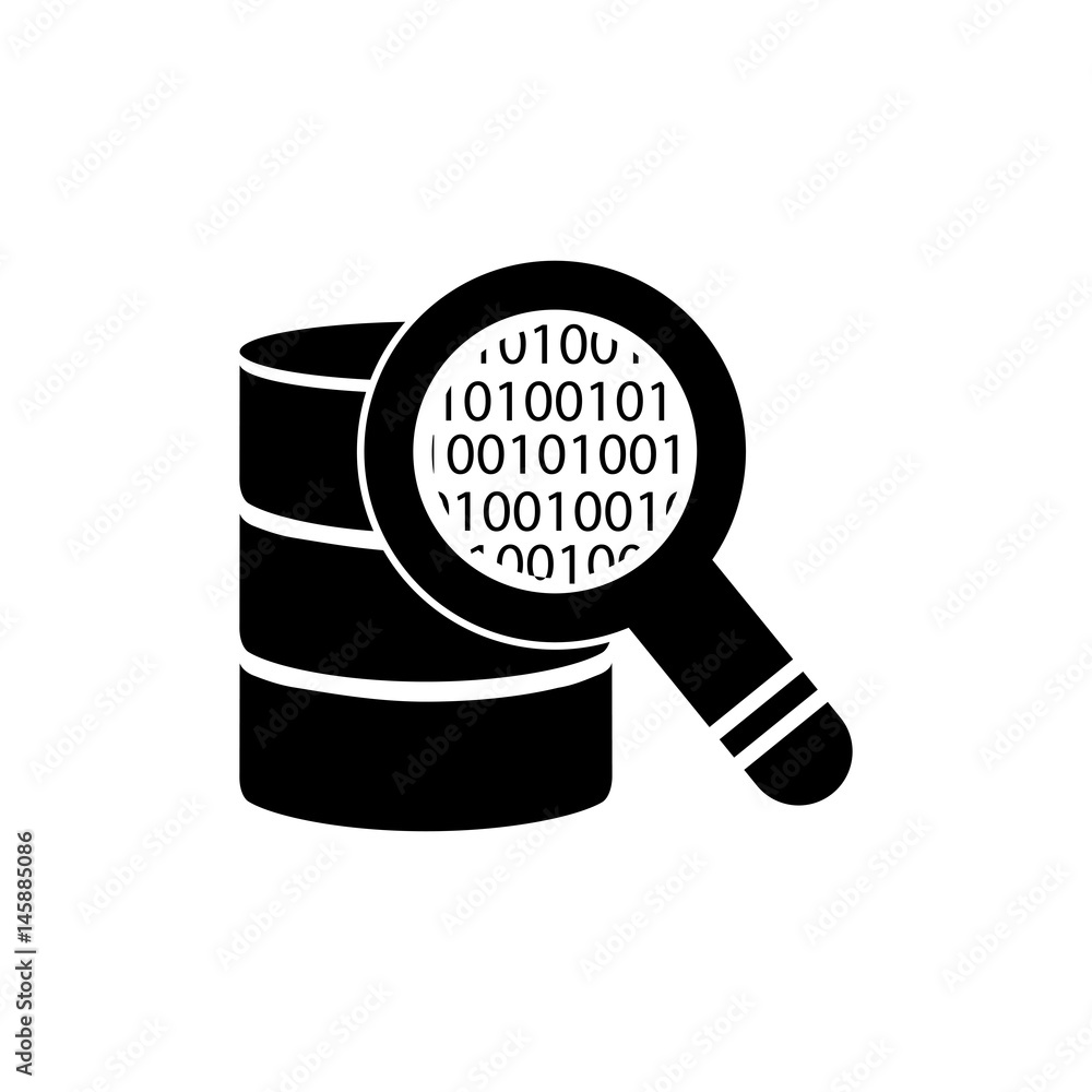 Pictogram database icon. Black icon on white background. Pictogram database icon. Black icon on white background.