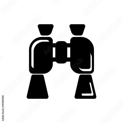 Pictogram binocular icon. Black icon on white background.