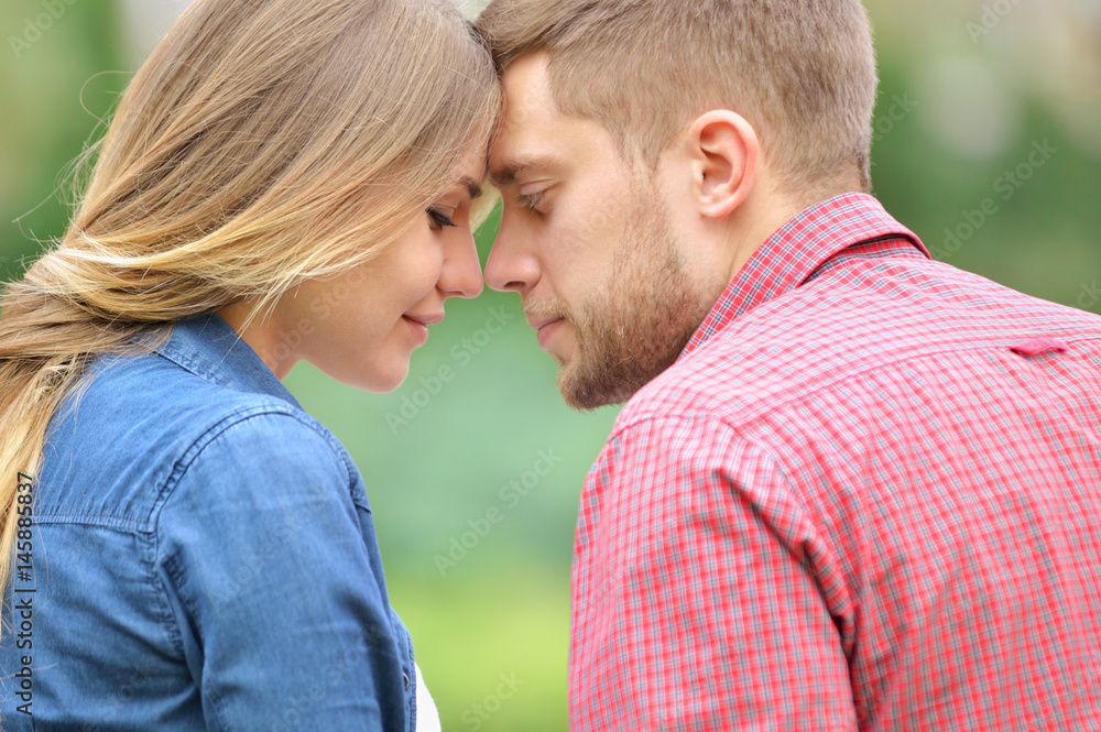 Tender couple looking at each other. Tender couple looking at each other.