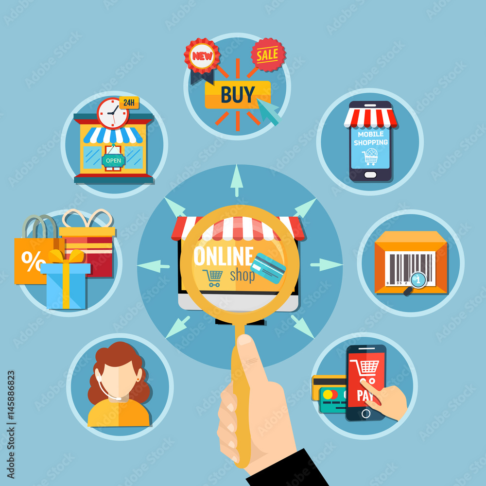 E Commerce Round Composition E Commerce Round Composition