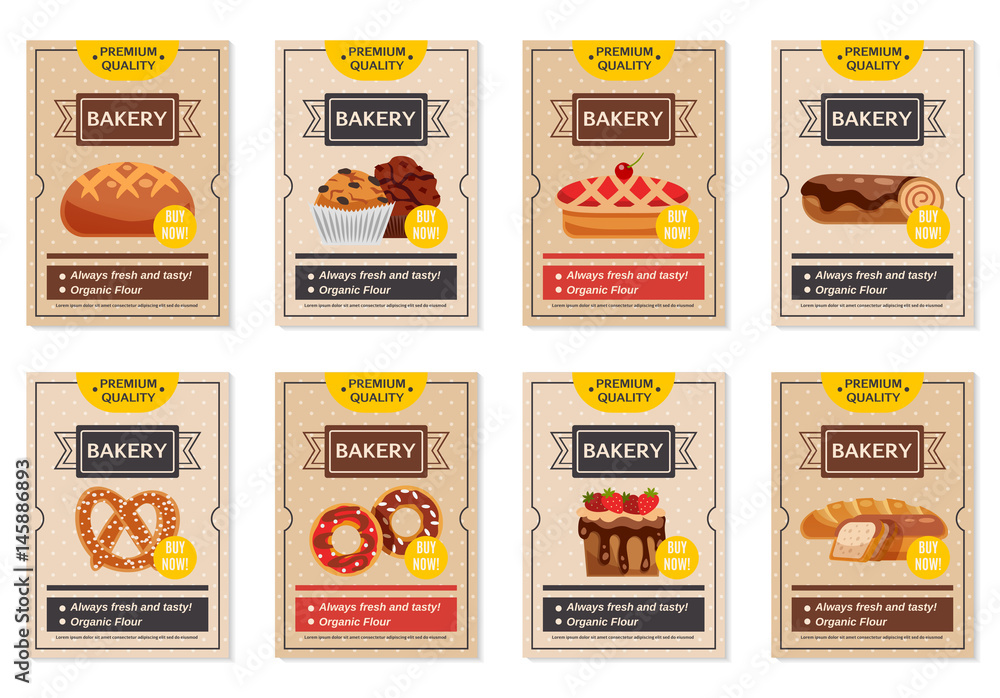 Set Of Bakery Posters