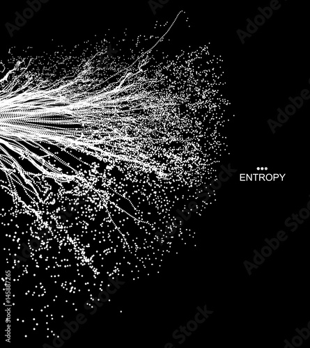 Array with Dynamic Particles. 3D Technology Style. Abstract Background. Vector Illustration. photo