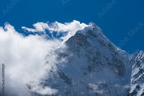 Ama Dabalm mountain peak with cloud on top, Everest region, Nepal