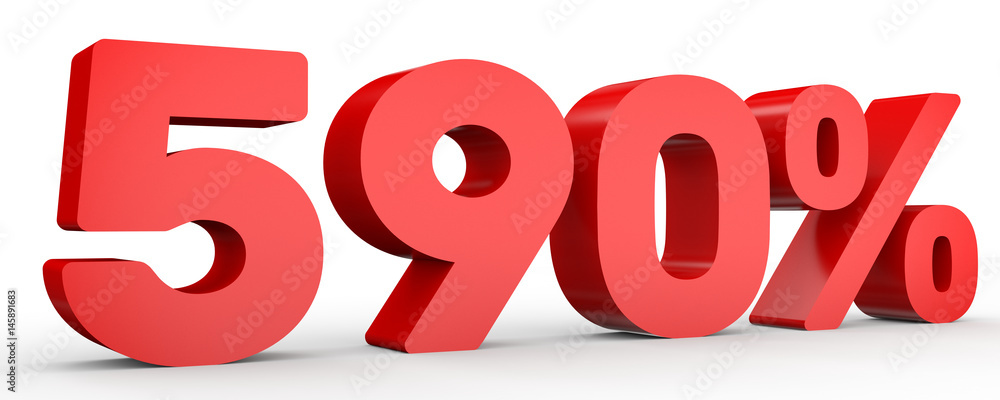 Five hundred and ninety percent. 590 %. 3d illustration. Five hundred and ninety percent. 590 %. 3d illustration.