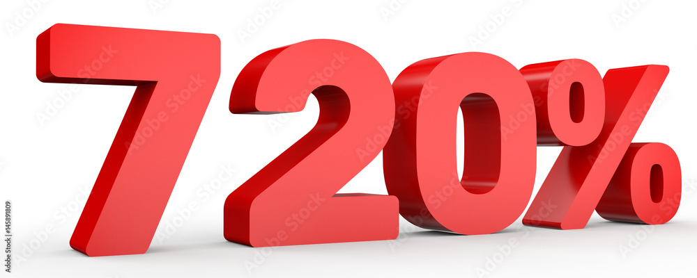 Seven hundred and twenty percent. 720 %. 3d illustration. Seven hundred and twenty percent. 720 %. 3d illustration.