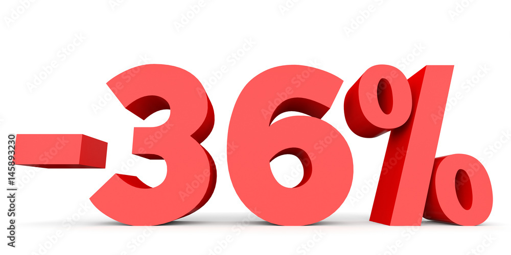 Minus thirty six percent. Discount 36 %. Minus thirty six percent. Discount 36 %.