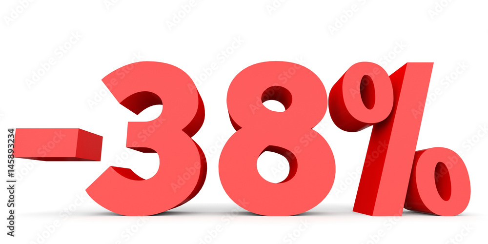 Minus thirty eight percent. Discount 38 %. Minus thirty eight percent. Discount 38 %.