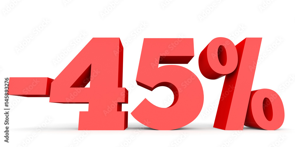 Minus forty five percent. Discount 45 %. Minus forty five percent. Discount 45 %.