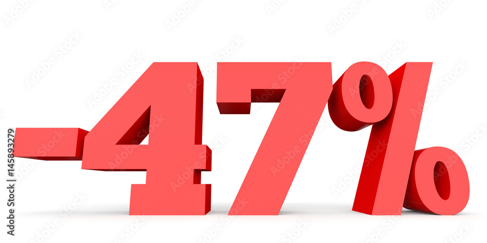Minus forty seven percent. Discount 47 %. Minus forty seven percent. Discount 47 %.