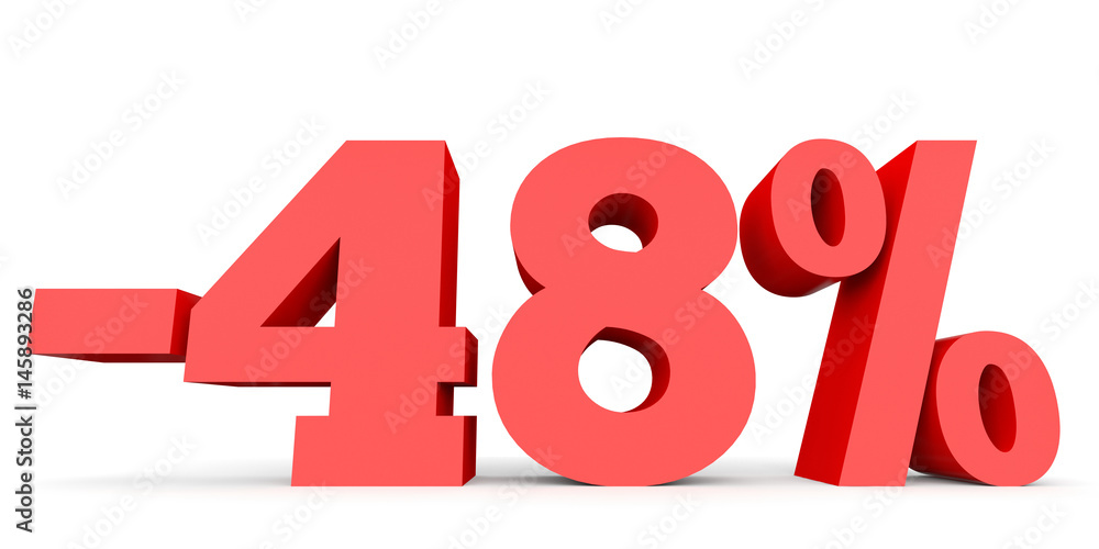 Minus forty eight percent. Discount 48 %. Minus forty eight percent. Discount 48 %.