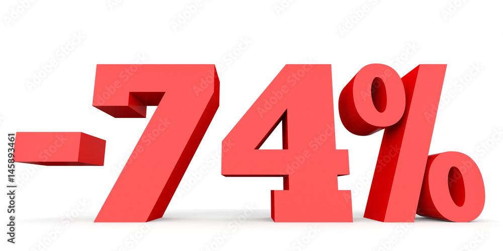 Minus seventy four percent. Discount 74 %. Minus seventy four percent. Discount 74 %.