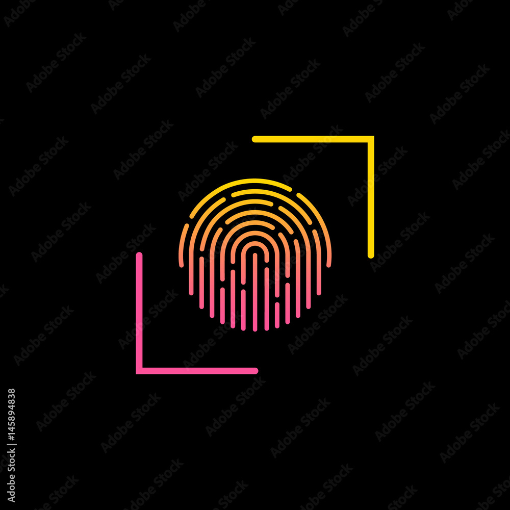 Fingerprint touch ID icon. Vector illustration. Fingerprint touch ID icon. Vector illustration.
