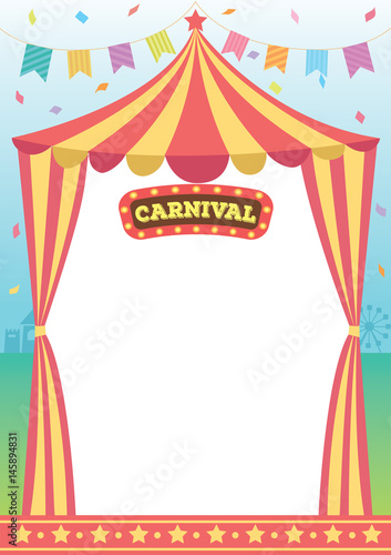 Circus tent of carnival party template