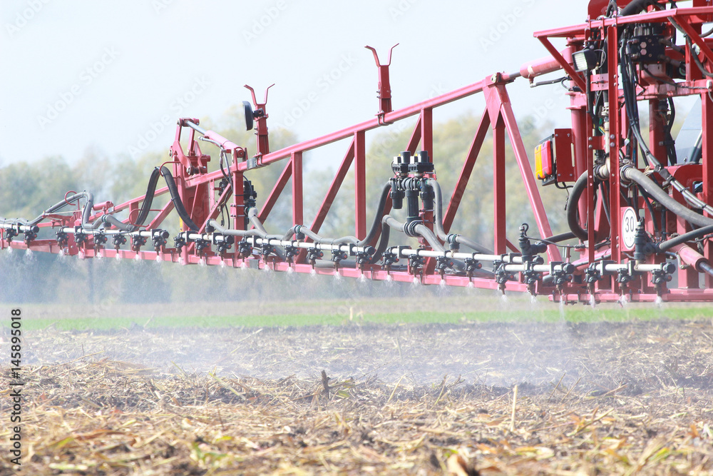 Combine harvester working on the harvest