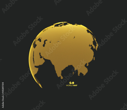 Eurasia. Earth globe. Global business marketing concept. Dotted style. Design for education, science, web presentations.