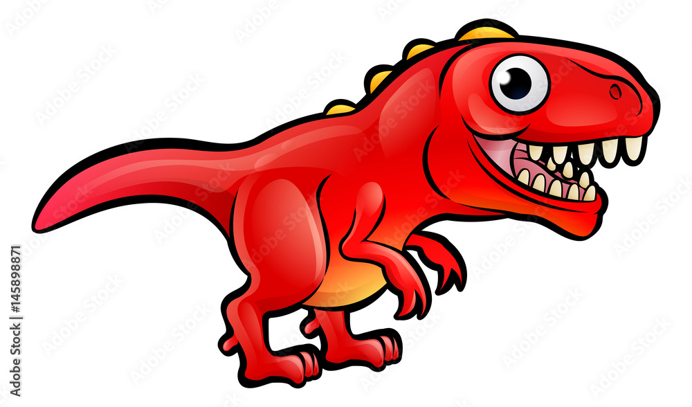 Tyrannosaurus Rex Dinosaur Cartoon Character Stock Vector | Adobe Stock