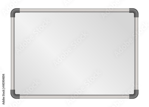 Vector realistic empty whiteboard illustration isolated on white background